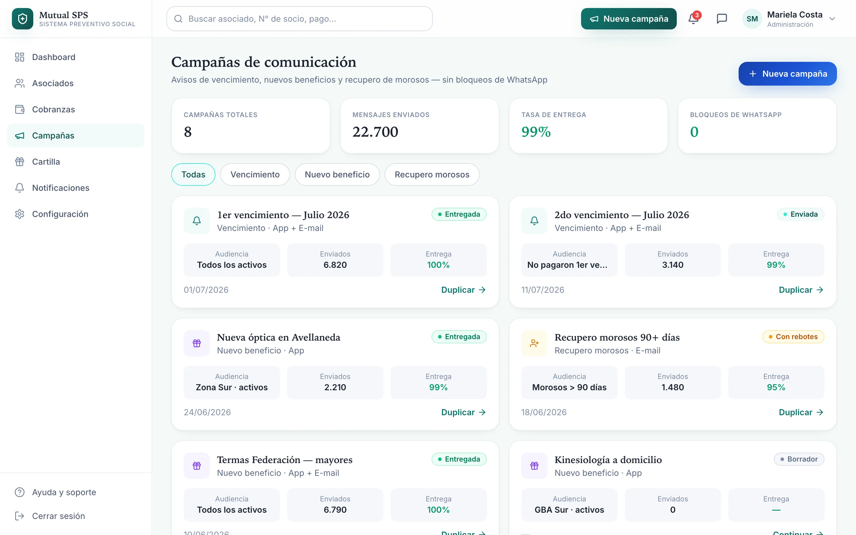 Mutual SPS — Campañas de comunicación