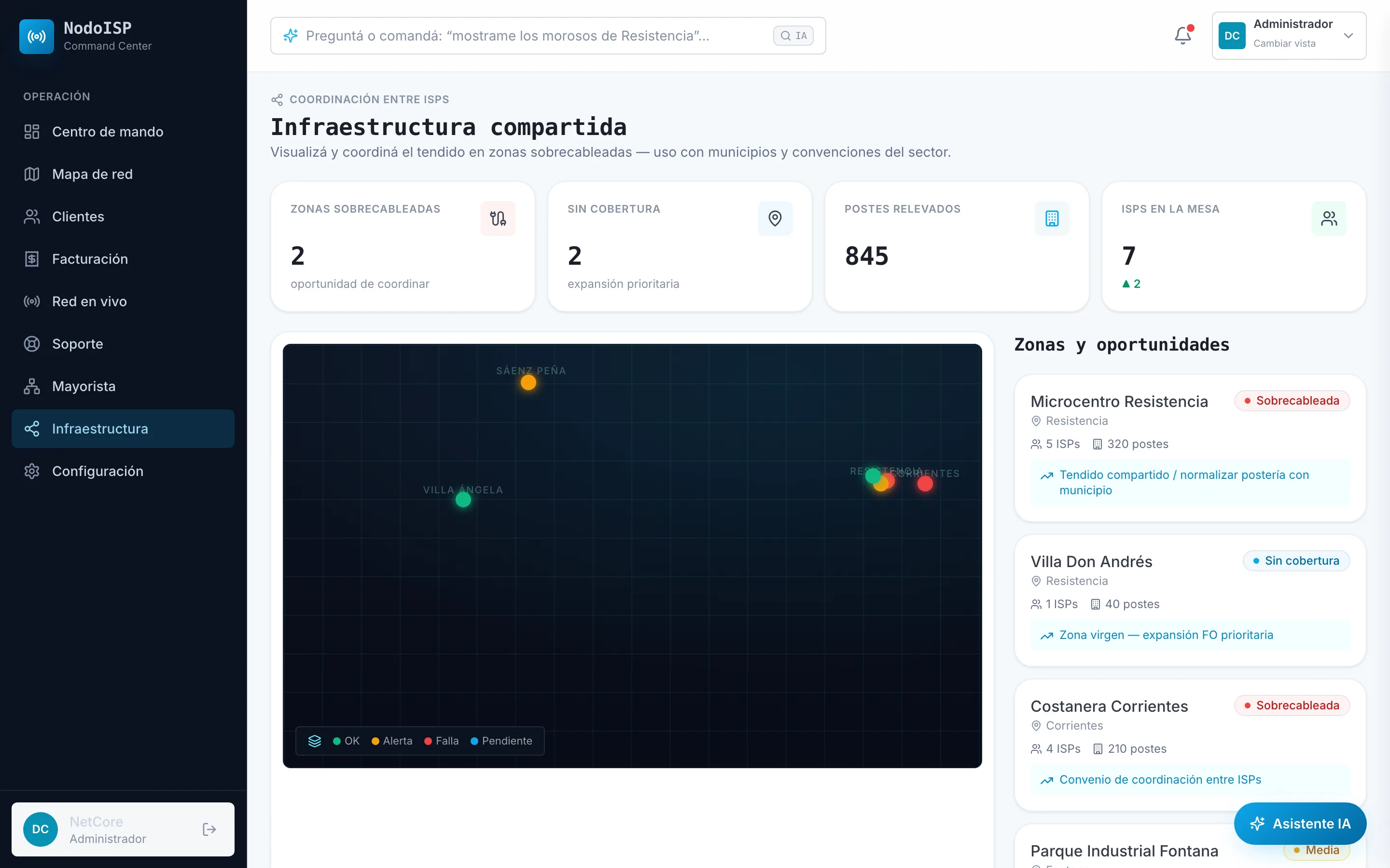 NodoISP — Infraestructura compartida